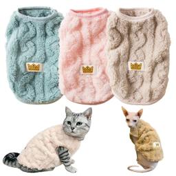 Roupas macias e aconchegantes de gato Traje de lã quente Colete Sphynx Suéter para cachorro pequeno Pulôver de gatinho Jaqueta de estimação Casaco de inverno Roupa de outono - Image 1