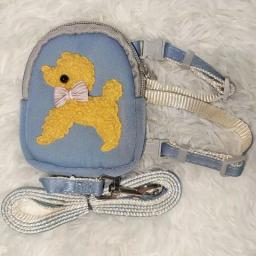 Ajustável Pet Vest-Estilo Peito Saddle Bag, Corda Dos Desenhos Animados, Cão de tração, Suprimentos de Viagem, Mochila Conjunto Arnês - Image 3