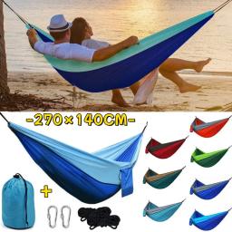 Outdoor Camping Hammock com Correias, Portátil, Nylon, Alta Resistência, Tecido Parachute, Pendurado Bed, Leve, Viagem, Caminhadas - Image 1