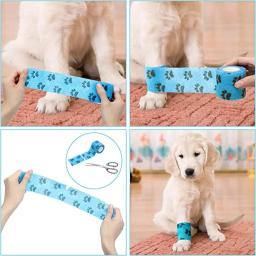 Fita adesiva auto-adesiva para cães, envoltório médico de primeiros socorros, repelente de água, respirável, fita elástica, não adere ao cabelo - Image 5
