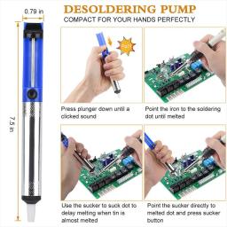 220V 60W Ferro De Solda Kit Temperatura Ajustável 15 em 1 Conjunto de Ferramentas Com Ferro De Solda EU Plug Azul AU Opcional - Image 4