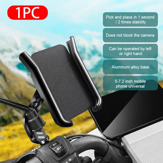 Suporte de Telefone para Motocicletas SeameTAL com Retrovisor - Acessório Ideal para Navegação GPS