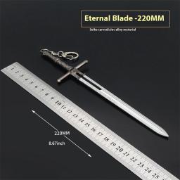 Permanente queima lâmina liga arma, todo o metal brinquedo, handwork adereços, adereços, modelo, 8,67" - Image 4