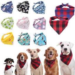 Bandana de triângulo de algodão macio ajustável para animais de estimação, padrão bonito, chihuahua lenço, cachecol de cachorro, toalha de saliva - Image 1