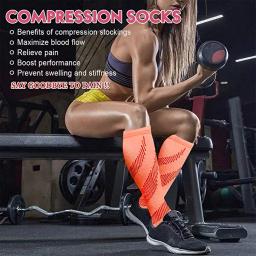 Novas meias de compressão cabem futebol, meias masculinas, varizes, mulheres grávidas, enfermagem médica joelho meias altas - Image 5