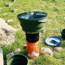 Panela resistente ao calor dobrável portátil, Panelas de acampamento ao ar livre, Grade alimentar para viagens, Piquenique, Camping Gear - Image 4