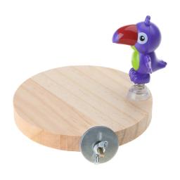 Papagaio brinquedos pássaro poleiro suporte de madeira natural plataforma de treinamento com mola de frango brinquedo para pequeno papagaio gaiola acessórios - Image 4