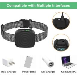 Dispositivo anti latido para cão de estimação, USB ultra-sônico, inteligente, elétrico, colar de treinamento, vibração, impermeável, suprimentos - Image 5