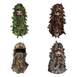 Tactical máscara camuflagem, 3d maple leaf estilo, capa de caça, cap capuz, ternos ghillie, airsoft acessórios, esportes ao ar livre, unisex - Image 4