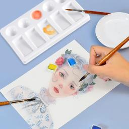 Retângulo pintura aquarela paleta, artista pintura paleta, bandeja de mistura para aquarela óleo guache tintas acrílicas, 10-Well, 2pcs - Image 5