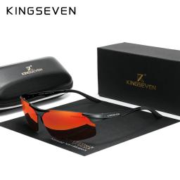 KINGSEVEN Ciclismo Polarizado UV400 Óculos De Sol para Homens e Mulheres, Lente De Espelho De Condução De Alumínio, Óculos De Sol Masculinos, Óculos De Aviação - Image 3