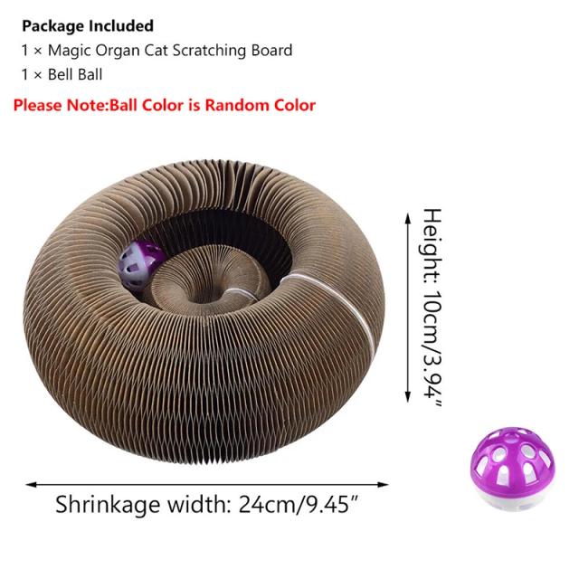 Gato Dobrável com Órgão Mágico: Brinquedo Engraçado para Arranhar e Dormir, Ideal para Gatos Interativos e Confortáveis.