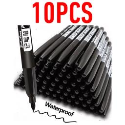 10 pçs caneta marcador permanente mangá desenho marcadores preto azul vermelho à prova dwaterproof água tinta esboço canetas papelaria arte material escolar - Image 1