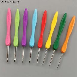 Agulhas de Crochet de alumínio com borracha macia Grip, Crochet Hook, Alças almofadadas, Agulhas de tricô coloridas, 2.5-6.0mm, 8pcs por conjunto - Image 3