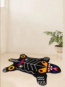 Rosa jacaré forma tapete para o quarto, tapete decorativo bonito, padrão étnico geométrico, animal tribal, tigre laranja - Image 3