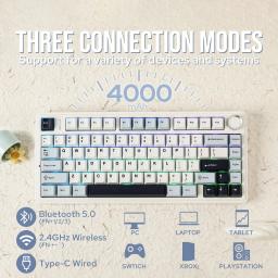 Epomaker x aura f75 75% 80 teclas junta de troca quente bluetooth 5.0/2.4g teclado mecânico sem fio/com fio pbt teclas para mac/win - Image 2