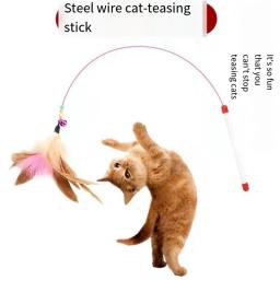Brinquedos de pelúcia gato com anel sino para animais de estimação, jogo engraçado, alta qualidade, corda elástica, Pet fornecimentos, Happy Cat acessórios, bons suprimentos - Image 6