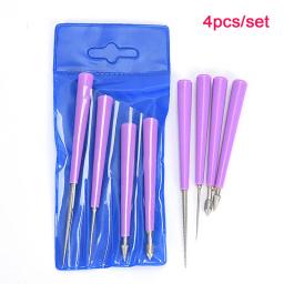 4 pçs roxo carpintaria mão artesanato conjunto de ferramentas fazendo diamante pérola grânulo vidro reamer rebarr miçangas buraco ferramenta ampliador - Image 1