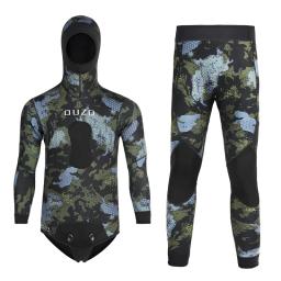 Terno de camuflagem para caça de peixes, isolamento espessado, capa de corpo dividido, mergulho profundo, roupa molhada de natação, inverno, 5mm - Image 4
