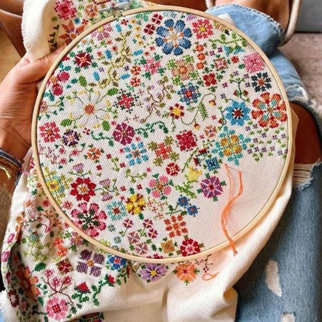 Kit de Bordado Floral Artesanal para Decoração de Casa e Presente Criativo