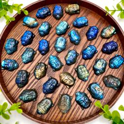 Alta qualidade labradorite buddha cabeça, cristal natural escultura, pedras preciosas jóias, glitter, presente de aniversário, decoração do partido, 1pc - Image 5