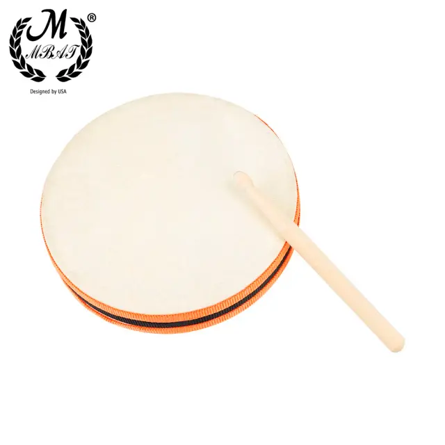 Pandeiro Dupla Face M MBAT - Brinquedo Educativo Musical Portátil para Crianças, Ideal para Presentear