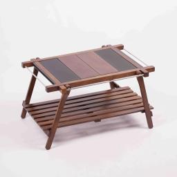 Mesa dobrável de madeira maciça, mesa IGT portátil ao ar livre, mesa de extensão de duas unidades, mesa de acampamento e piquenique - Image 4
