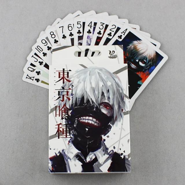 Coleção de Cartões de Poker Tokyo Ghoul com Capa Dura - Jogo de Tabuleiro para Cosplay, 54 Peças