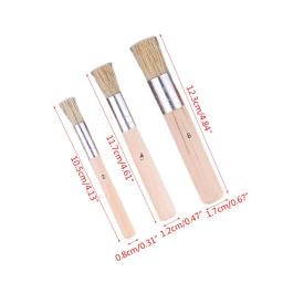 Conjunto pincéis pintura estêncil Y1UB 3 tipos pincel guache acrílico a óleo portátil - Image 6
