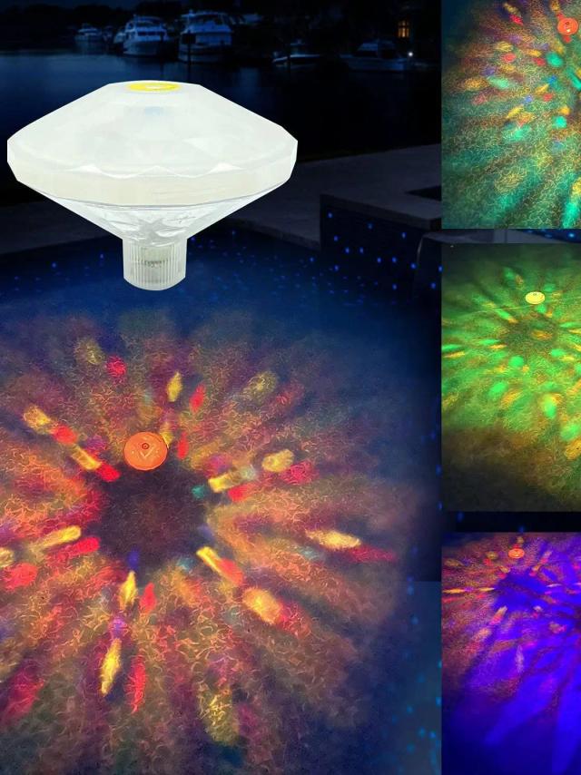 Luz LED RGB Submersível Flutuante para Piscinas, Banheiras de Hidromassagem e Spas - Ilumine Seus Momentos com Efeito Disco