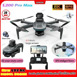 Drone GPS L200 Pro Max com Câmera Profissional 4K e Gimbal de 2 Eixos Aéreo 360 °   Brinquedos Quadricópteros Dobráveis com Evitação de Obstáculos e Motor Brushless - Image 1
