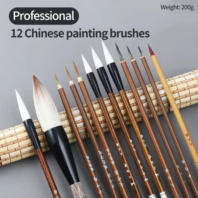 Conjunto de Pintura Chinesa para Iniciantes: Caligrafia, Desenho e Caneta de Bambu com Papel de Arroz e Feltro para Paisagens e Artes Escritas