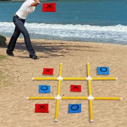 Giant Tic TAC Toe Game, brinquedo ao ar livre para a família, brinquedo esportivo infantil, Bean Bag Toss, jogo ao ar livre para gramado, festas de acampamento - Image 1