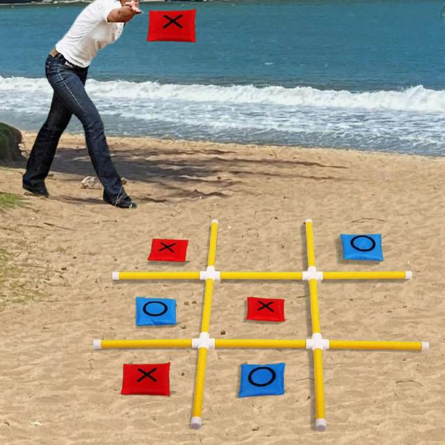 Jogo Gigante de Xadrez de Piso para a Família: Diversão ao Ar Livre com Bean Bag Toss em Festas e Acampamentos