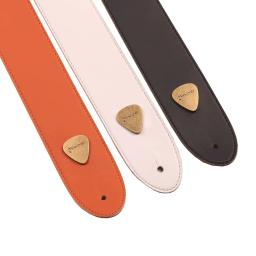 Miwayer-Correia de guitarra de couro genuíno para guitarras, correias ajustáveis, 2 "largo, Deluxe macio, comprimento 38" a 57" - Image 2