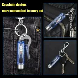 Mini Chaveiro Lanterna Recarregável, Ideal para Camping e Atividades ao Ar Livre, 10 Modos, Base Magnética, 1Pc - Image 4