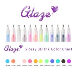 3D Ink Gel Pen Set, 1mm Thick Dot Ink Pen, Várias Tintas Coloridas para Jornal, Letras, Pintura Artística, DIY Colori, 12Pcs - Image 2