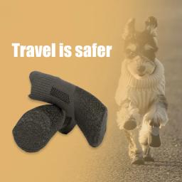 Suprimentos para animais de estimação, sapatos para cães, proteção para patas de cachorro, botas de neve anticongelantes, sapatos de inverno para cães, cabelo dourado de pelúcia, labrador border collie - Image 6