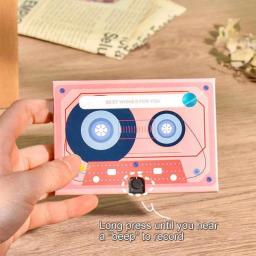 DIY Musical Aniversário Arte, Design personalizado, Cartões de Áudio, Personalizado, Cartão Gravável, Fita cassete - Image 2