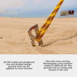 Estacas para barracas de acampamento pesadas Heavy Duty Cabeças de unhas reforçadas Aço inoxidável Estacas de acampamento de alto vento para quintal - Image 4