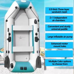 Barco inflável de 2.0-3.6m com conjunto de motor de barco elétrico 0.9mm engrossado malha tripla camada caiaques hovercrafts barco de pesca luya - Image 3