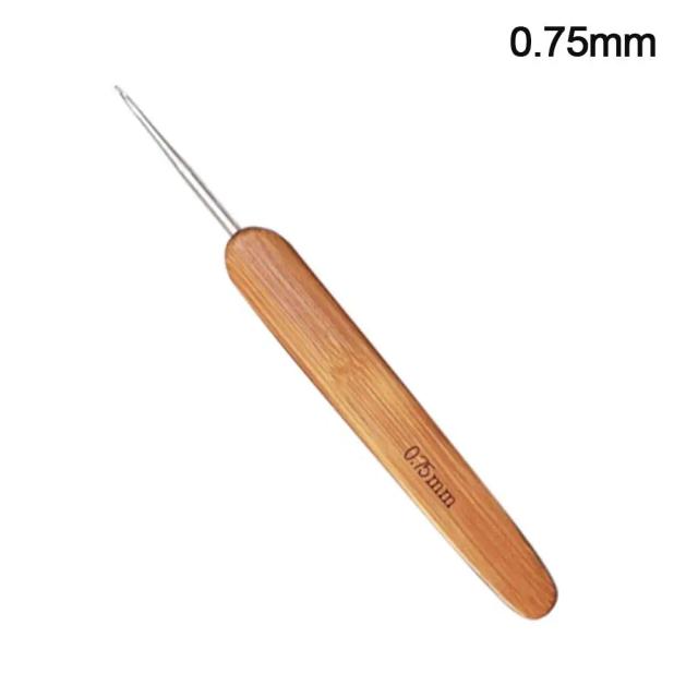 Ganchos de Crochê Ergonômicos com Cabo de Madeira de Bambu para Artesanato DIY e Costura