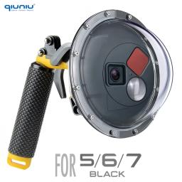 QIUNIU-Porta Dome para GoPro Hero, filtro subaquático de 60m, comutável, caixa de mergulho impermeável, preto, gatilho, Go Pro Acessórios, 7, 6, 5 - Image 1
