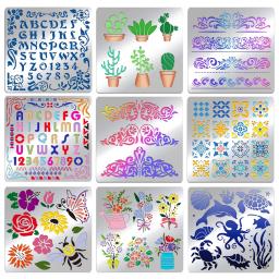 Estênceis artísticos foscos de letras de metal, alfabeto e número da A a Z, modelo de estêncil de videira para pintura, gravação em queima de madeira - Image 1