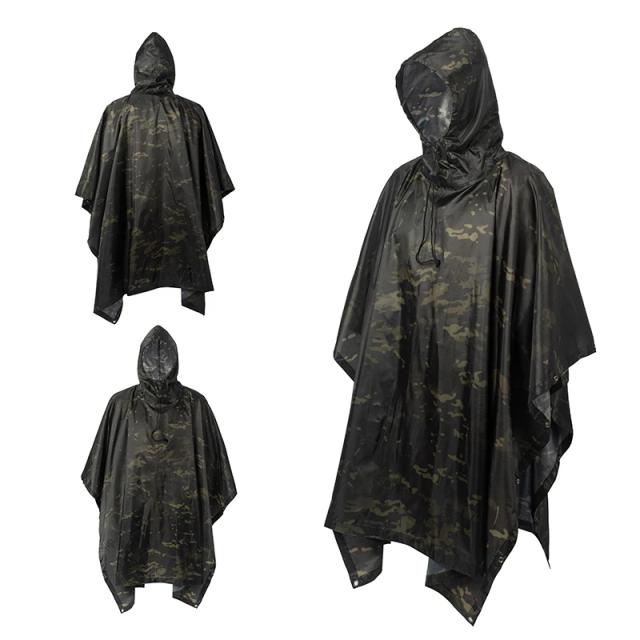 Poncho Multifuncional Impermeável para Acampamento, Caça e Emergências