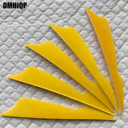 100 pçs 4 "tiro com arco flecha penas fletching amarelo picada forma palhetas de peru reais asas direita esquerda para acessórios arco - Image 6