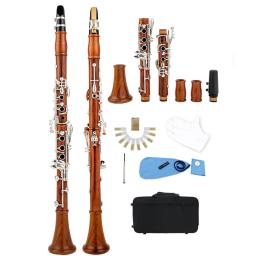 Rowetter-Professional clarinete de madeira vermelha, BB Rosewood, prateando chaves, sólido Sib Klarnet - Image 5