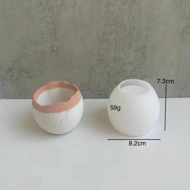 Molde de Silicone Ovo para Vaso de Flores e Velas - Concreto, Cimento, Gesso