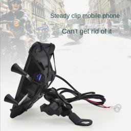 Suporte universal do telefone móvel para bicicleta e motocicleta, guidão Clip, GPS Stand com suporte do carregador USB, guiador de bicicleta - Image 2