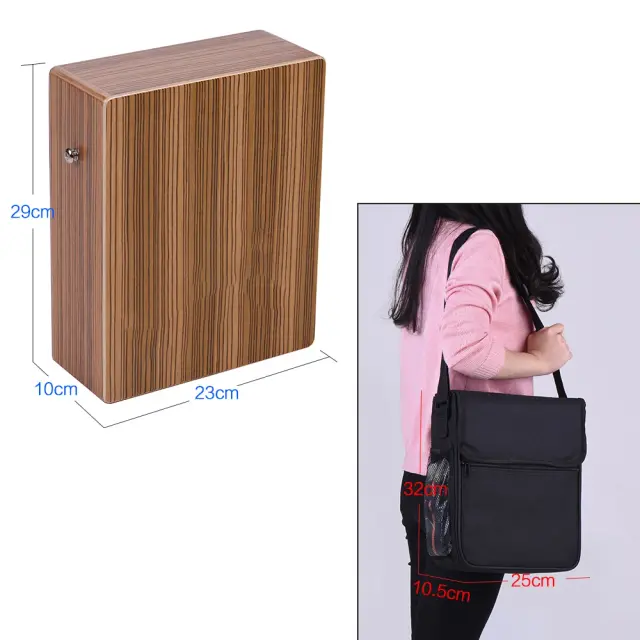 Caixa de Cajon Portátil GECKO C-68Z: Percussão de Madeira com Alça e Bolsa de Transporte Ideal para Viagens